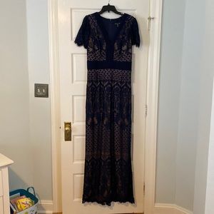 Navy Blue and Nude Lace Tadashi Shoji